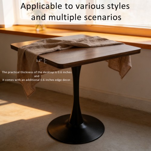 Mid Century Modern Square Dining Table Wooden Kitchen Table for Small Space Retr
