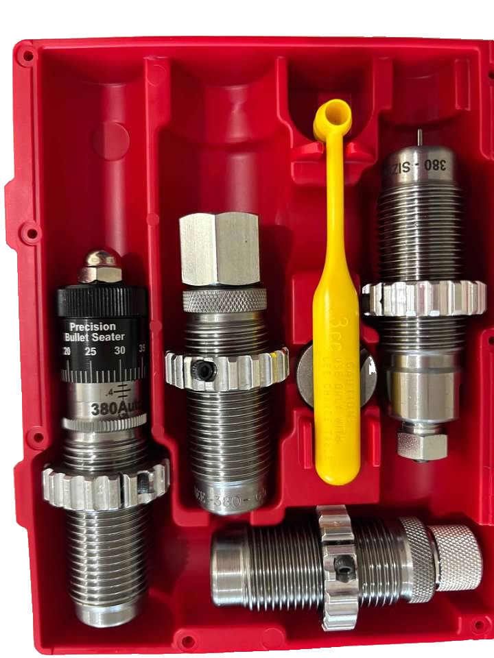 LEE 90447 380 ACP Micrometer CARBIDE 4-DIE DELUXE SET (SHIPS INSURED)