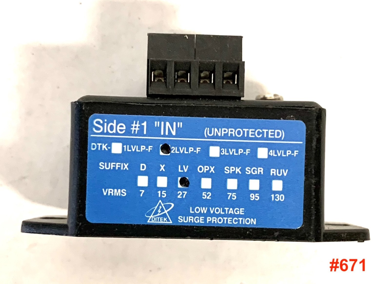 DITEK DTK-2LVLP-LV Series Fire Alarm System Surge Protector (NEW)