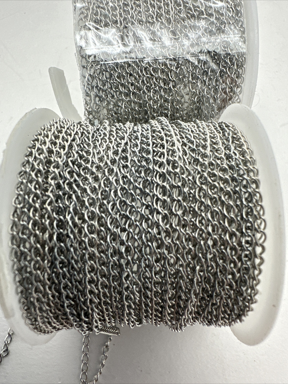 2 ~ TWO ~32ft Spools of 2mm Rhodium Curb Link Chain