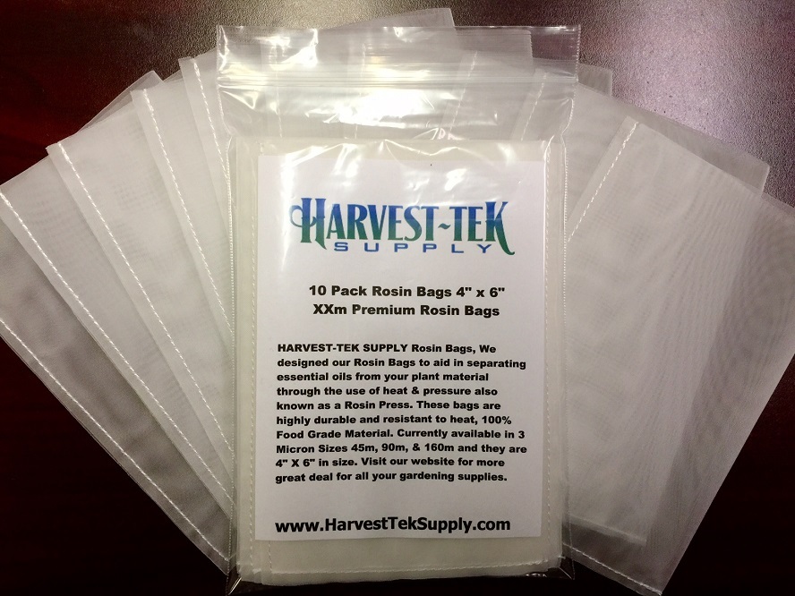 HARVEST-TEK Rosin Tech Bags QUALITY 45 Micron 10pc 4" X 6" SAVE $$ W/ BAY HYDRO