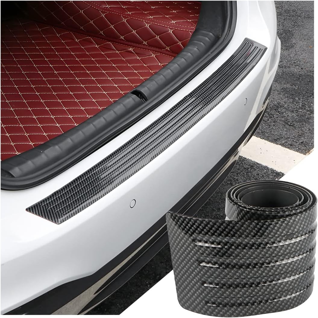 41" Carbon Fiber Car Bumper Protector Anti-Scratch Self-Adhesive Universal Strip
