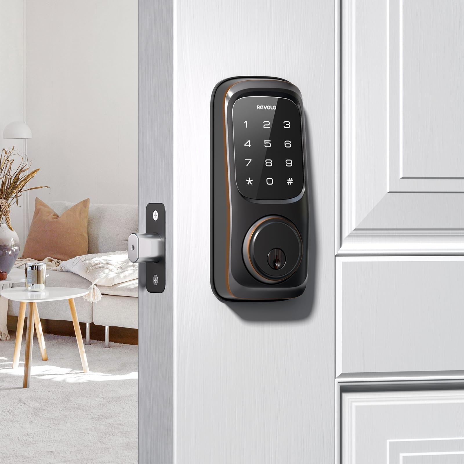 Revolo Keyless Entry Door Lock with Touchscreen Keypads, Oil Rubbed Bronze