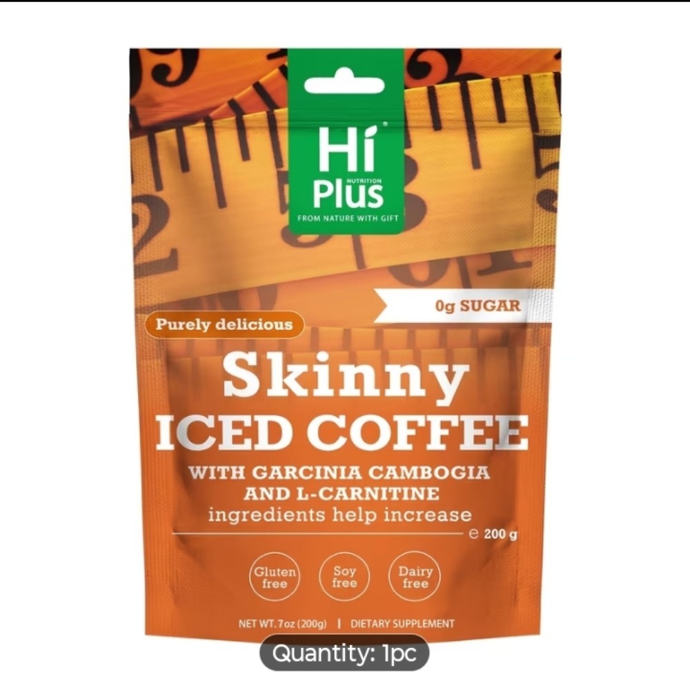 Hi Plus Skinny Iced Coffee Powder  for Weight LPack  200Grams Total I-Carnitine