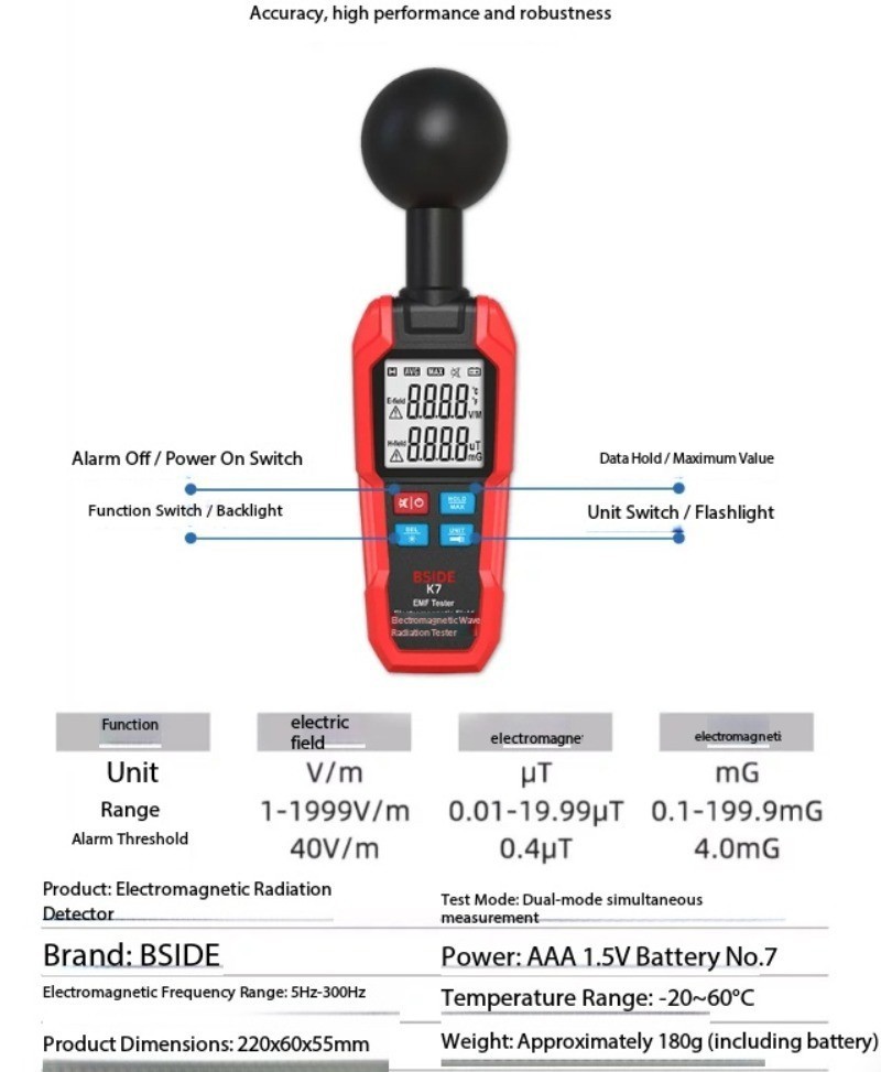 K7 Digital Electromagnetic Radiation Meter Electromagnetic Radiation Detector