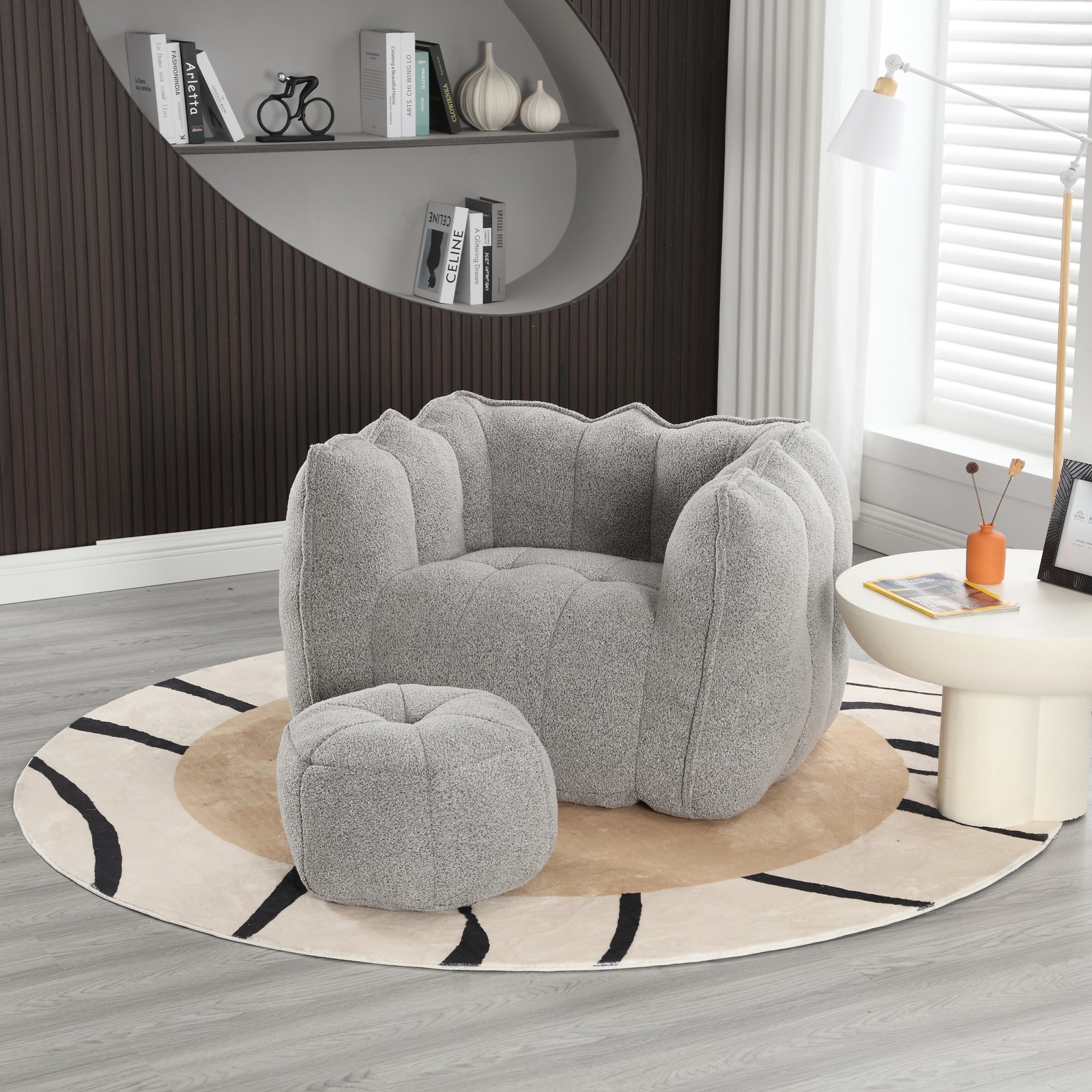 Soft Bean Bag Chair with High Resilient Foam(Chips)for living room and bedroom,