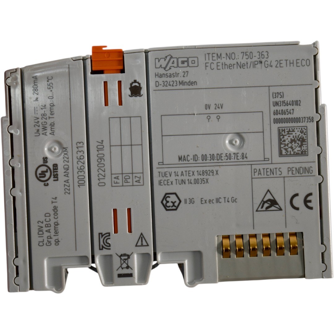 Wago 750-363 EtherNet IP Fieldbus Coupler Module PLC Controller