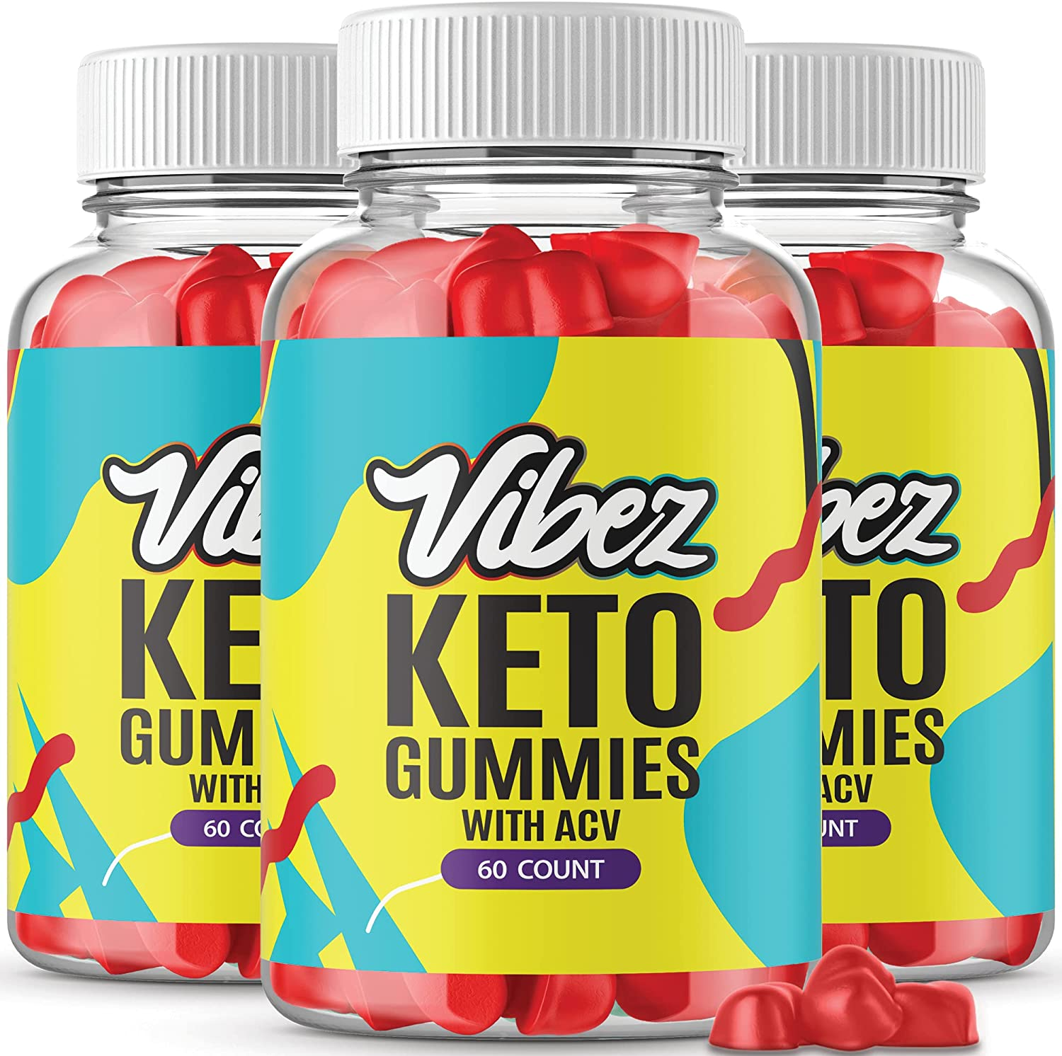 (3 Pack) Vibez Keto Gummies - Official Formula, Vegan, Non GMO - Vibes Keto Gumm