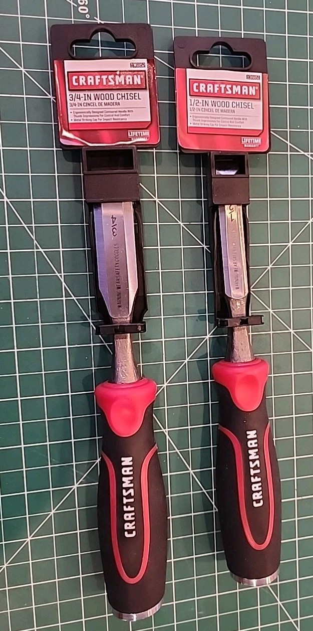 CRAFTSMAN ½" & ¾"  Wood Chisels ~ NOS ~ # 36851 & # 36852 ~ Lot of 2 - gwT