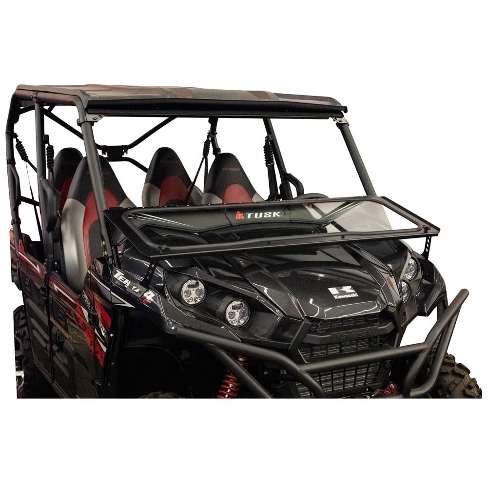 Tusk UTV Folding Glass Windshield For KAWASAKI Teryx4 800 2016-2022