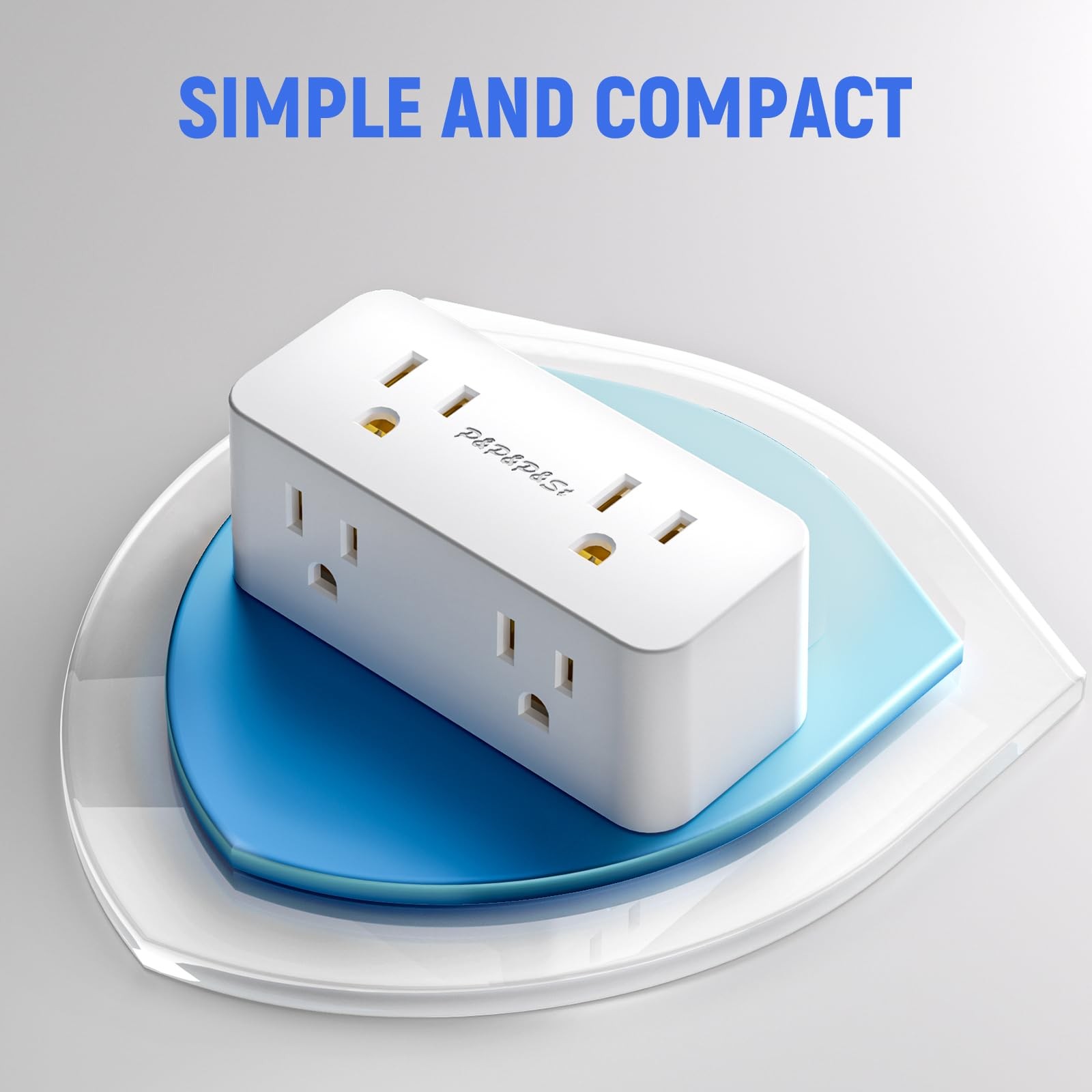 Multi-Plug Outlet Extender, 4-Position Wall Socket, 2-Pack,