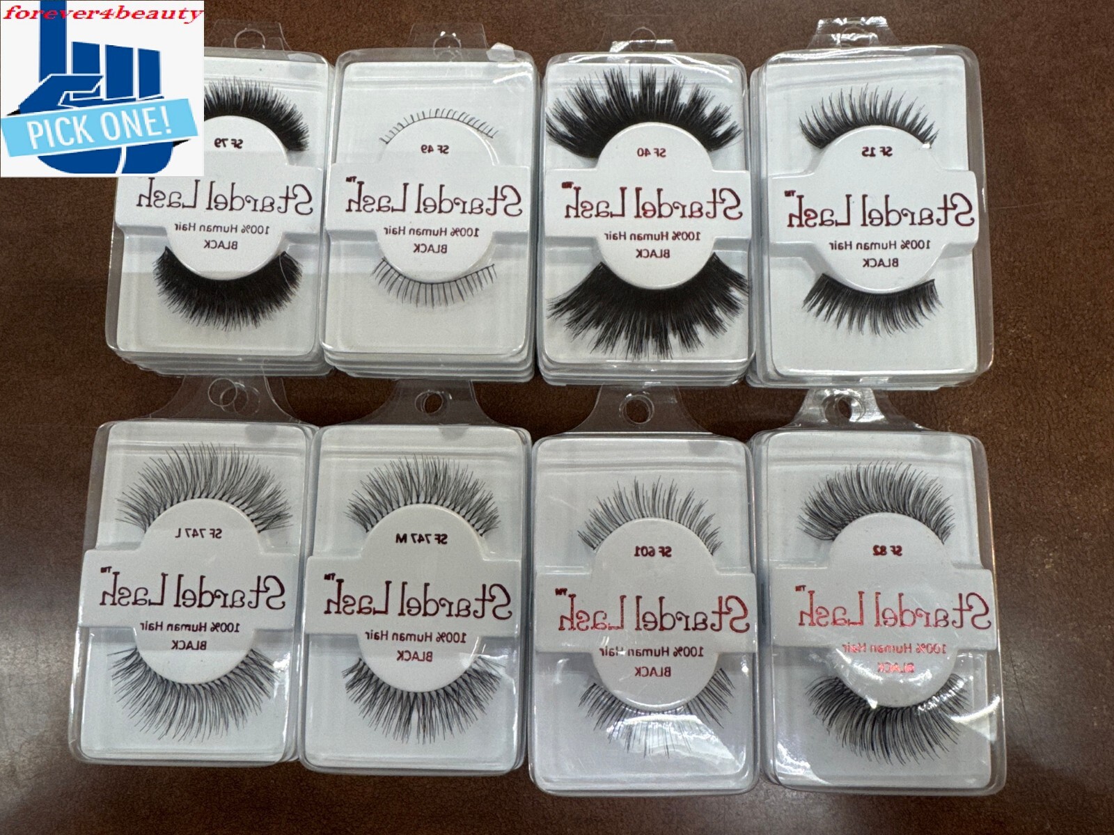 (PACK OF 3) Stardel Eye Lashes 100% Human Hair Black Choose Number
