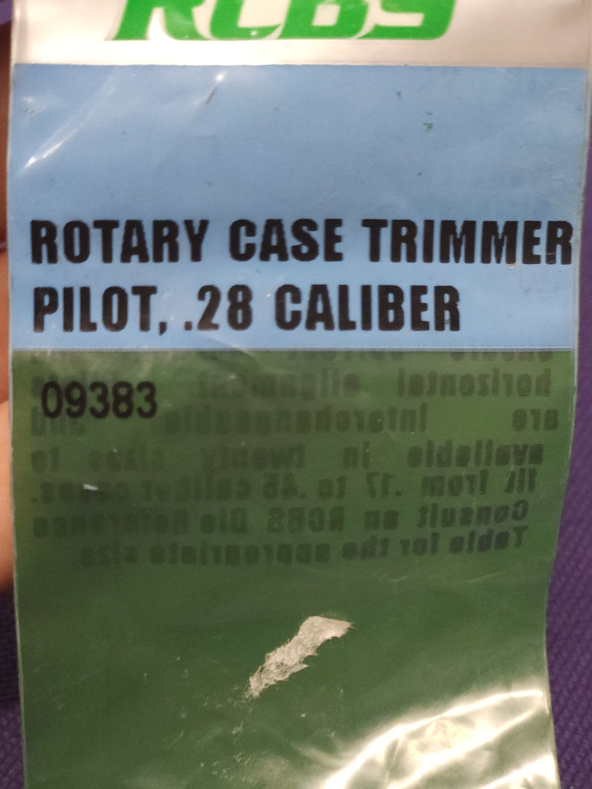 RCBS Rotary Case Trimmer Pilot .28 Caliber 09383 NEW SEALED