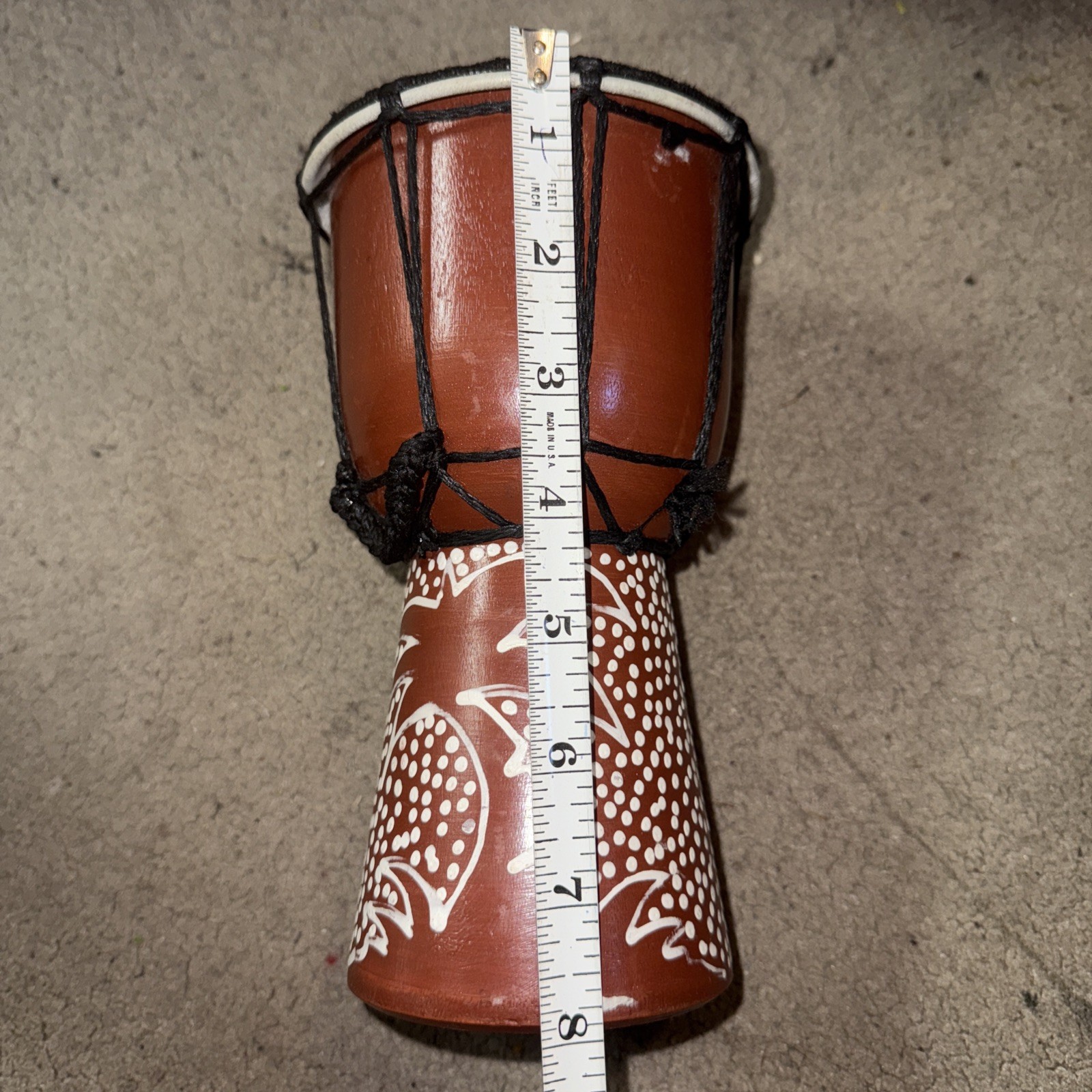 Small hand-painted djembe drum, from Bahamas.