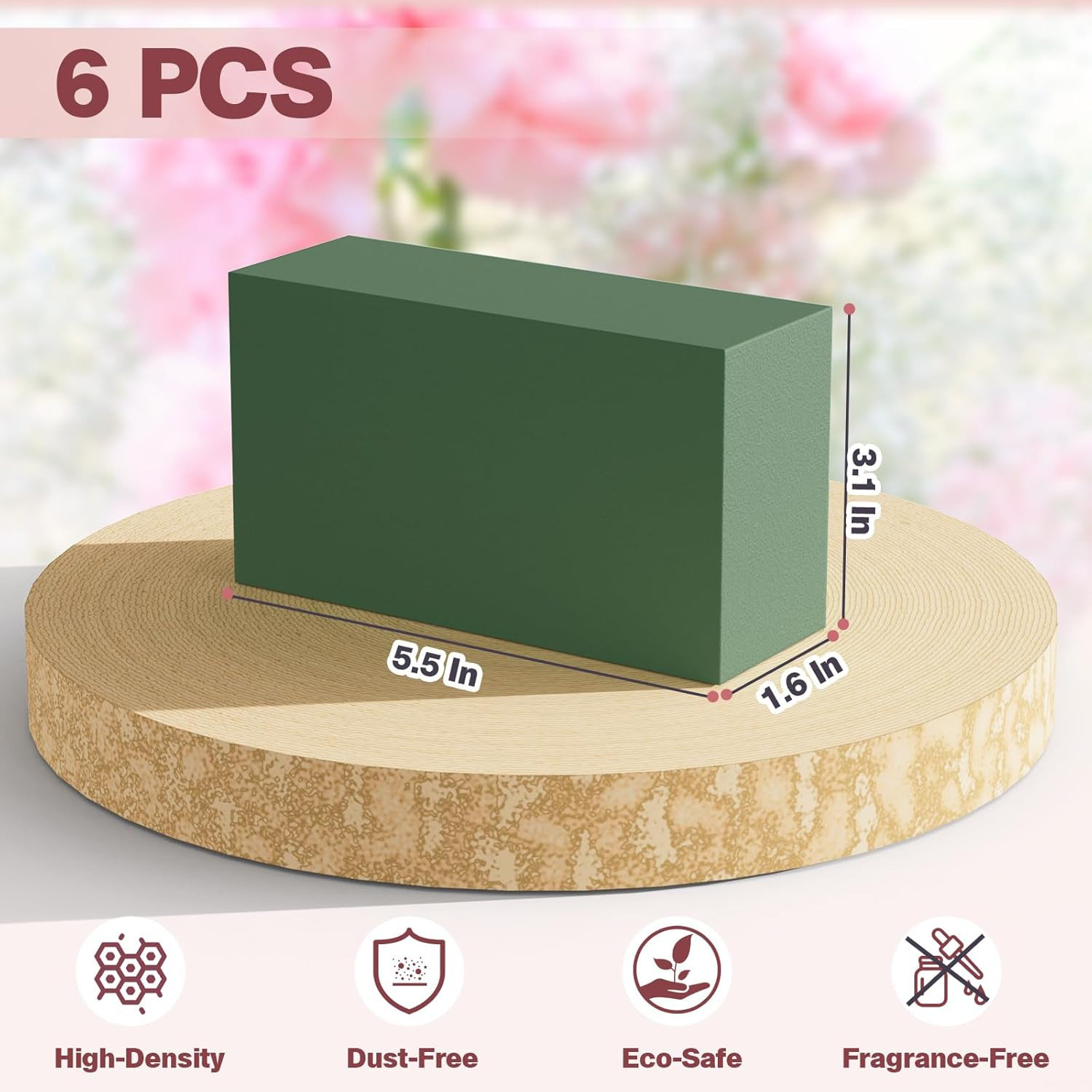 2026 Floral Foam Blocks 6-Pack for Fresh & Artificial Flower Arrangements