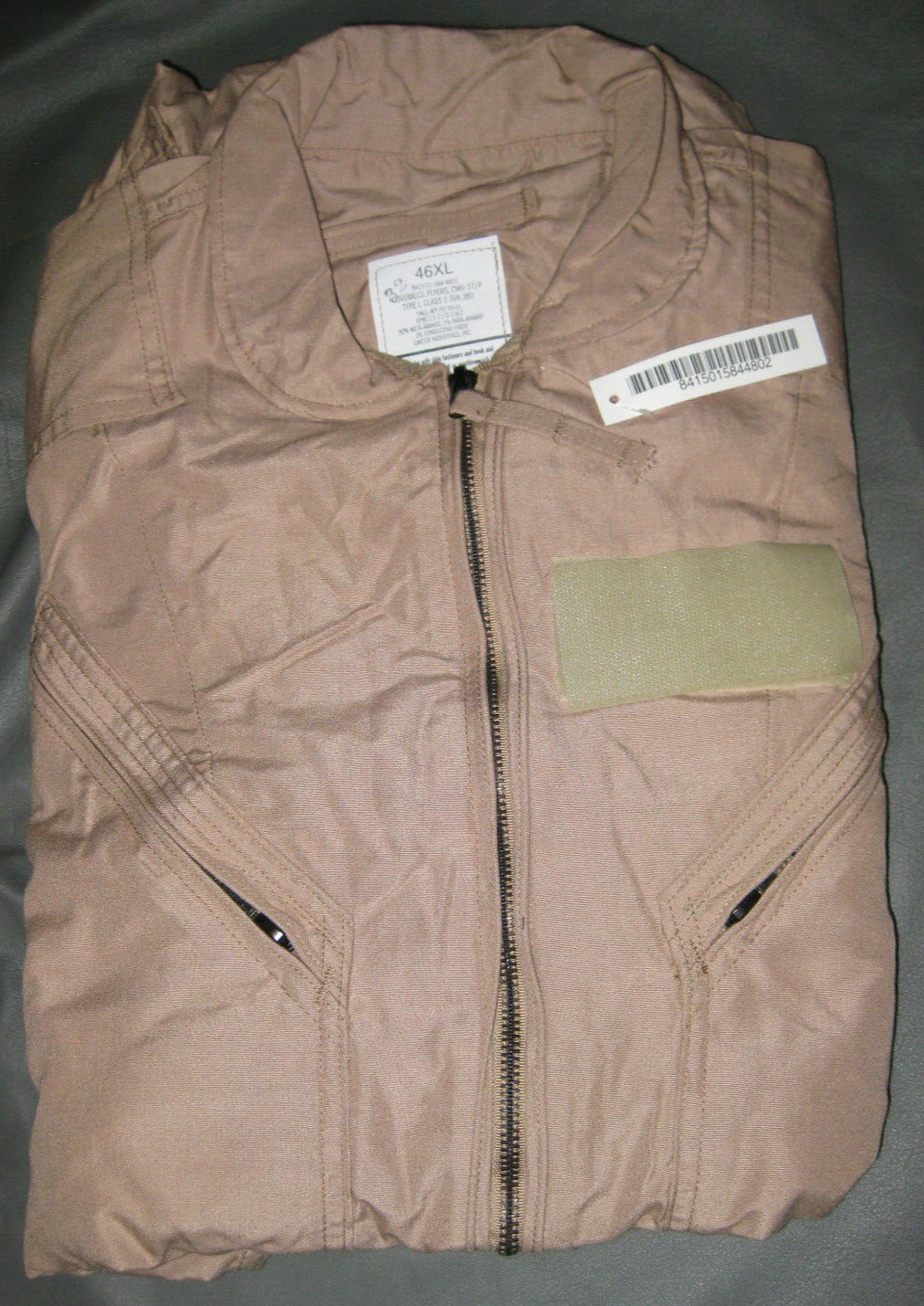 USAF Coveralls, CWU-27/P 46XL Tan Genuine Flyers Aramid/Nomex 46 X-Long NWT