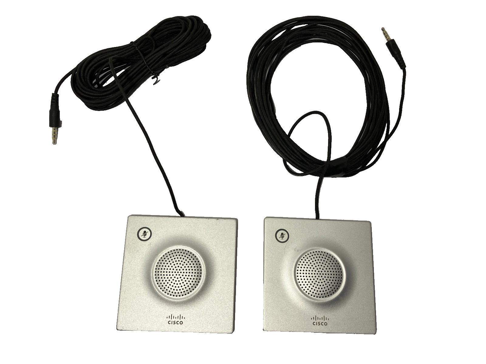 2 x Cisco TTC5-06 TelePresence Table Microphone 20 Conference Mic w/ 24ft Cables
