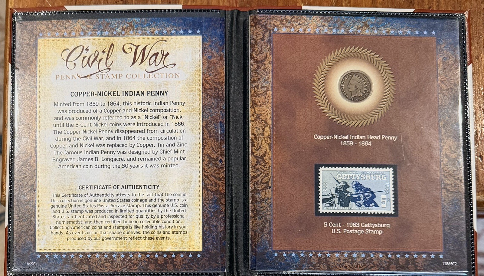 NEW American Coin Treasures Civil War Penny & Stamp Collection 11865