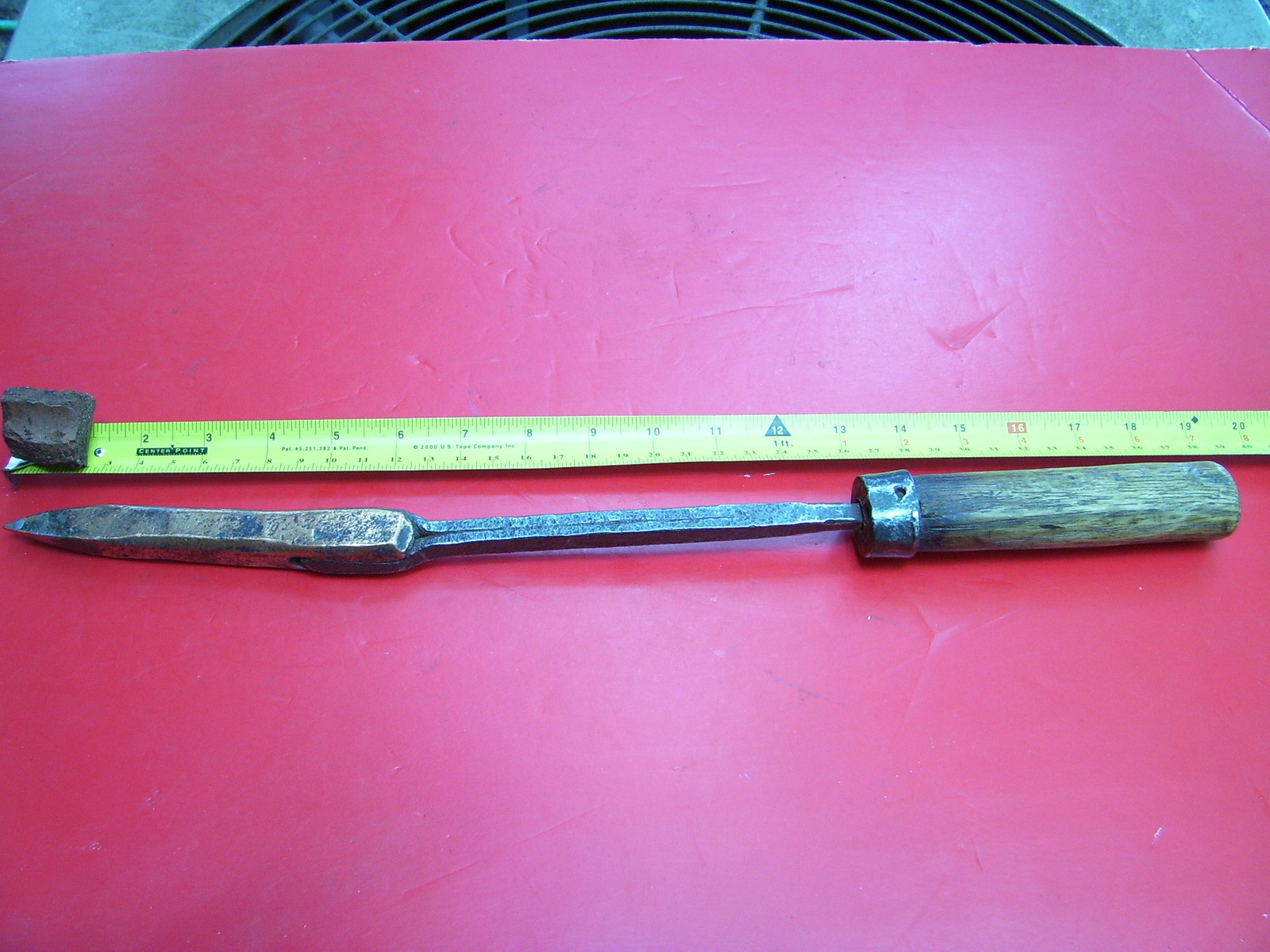 Rare / Antique / Vintage Large Copper Soldering Iron BlacksmithTool WOOD HANDLE