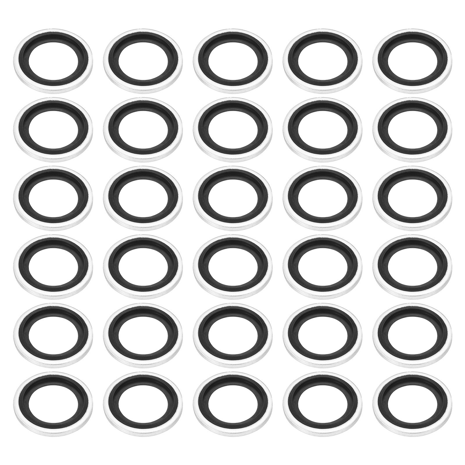 30Pcs M16 Self-Centered Bonded Sealing Gasket NBR Metal Bonded Sealing Washers