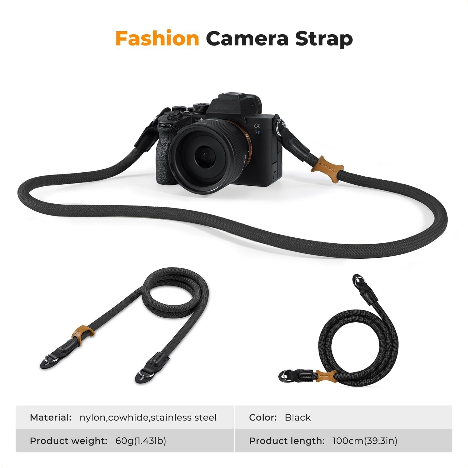 Camera Neck Strap,100cm Nylon Rope Camera Shoulder Strap with O-ring for DSLR...