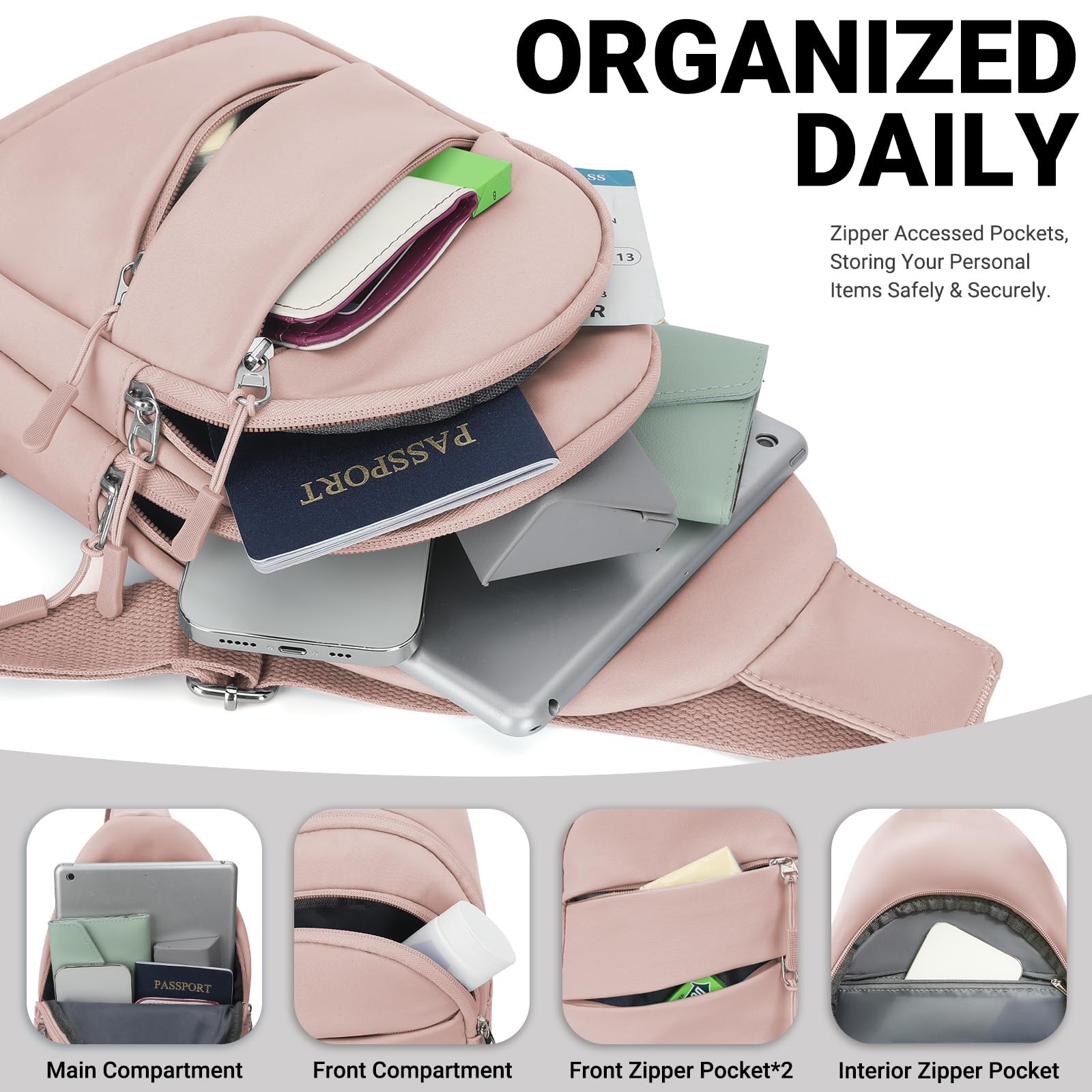 Crossbody Bags for Women, Sling Bag for Men, Small Hiking Backpack Anti Theft...