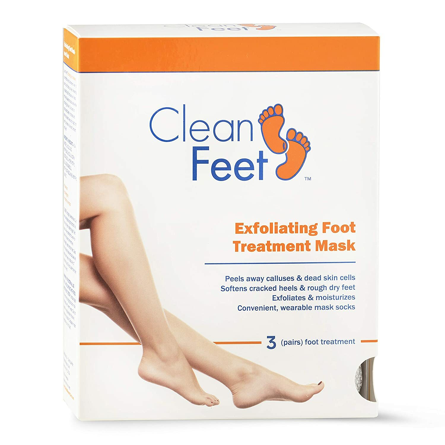 Clean Feet Exfoliating Foot Treatment Mask 3 Pairs Gel Socks Softens Heels NEW