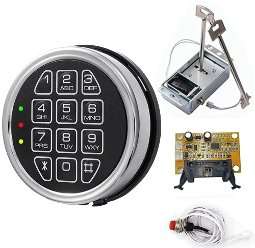 New Gun Safe Lock Replacement Safe Electronic Solenoid Lock & 2 Master Key