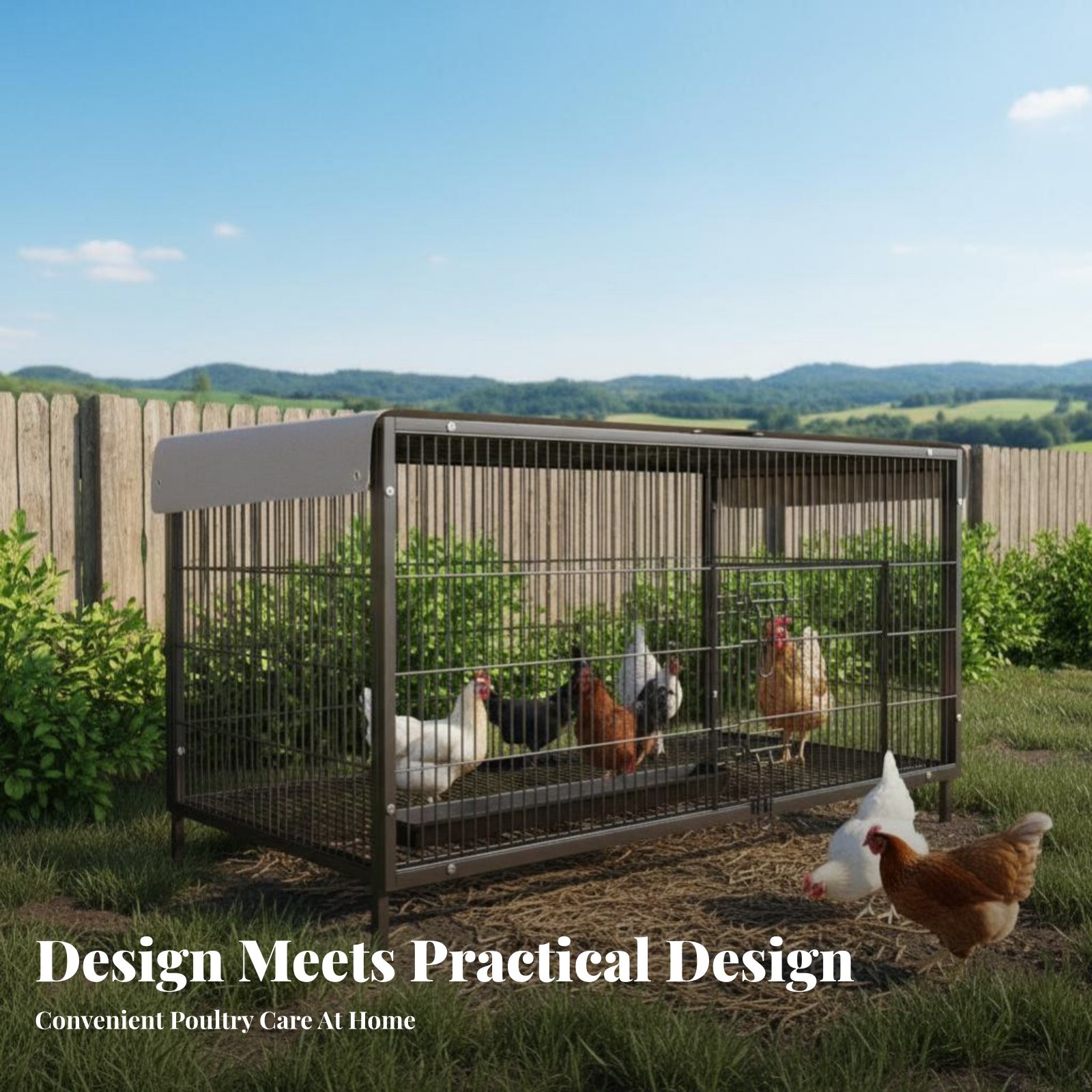 Large Metal Chicken Enclosure Predator-Resistant Resistant Poultry Enclosure
