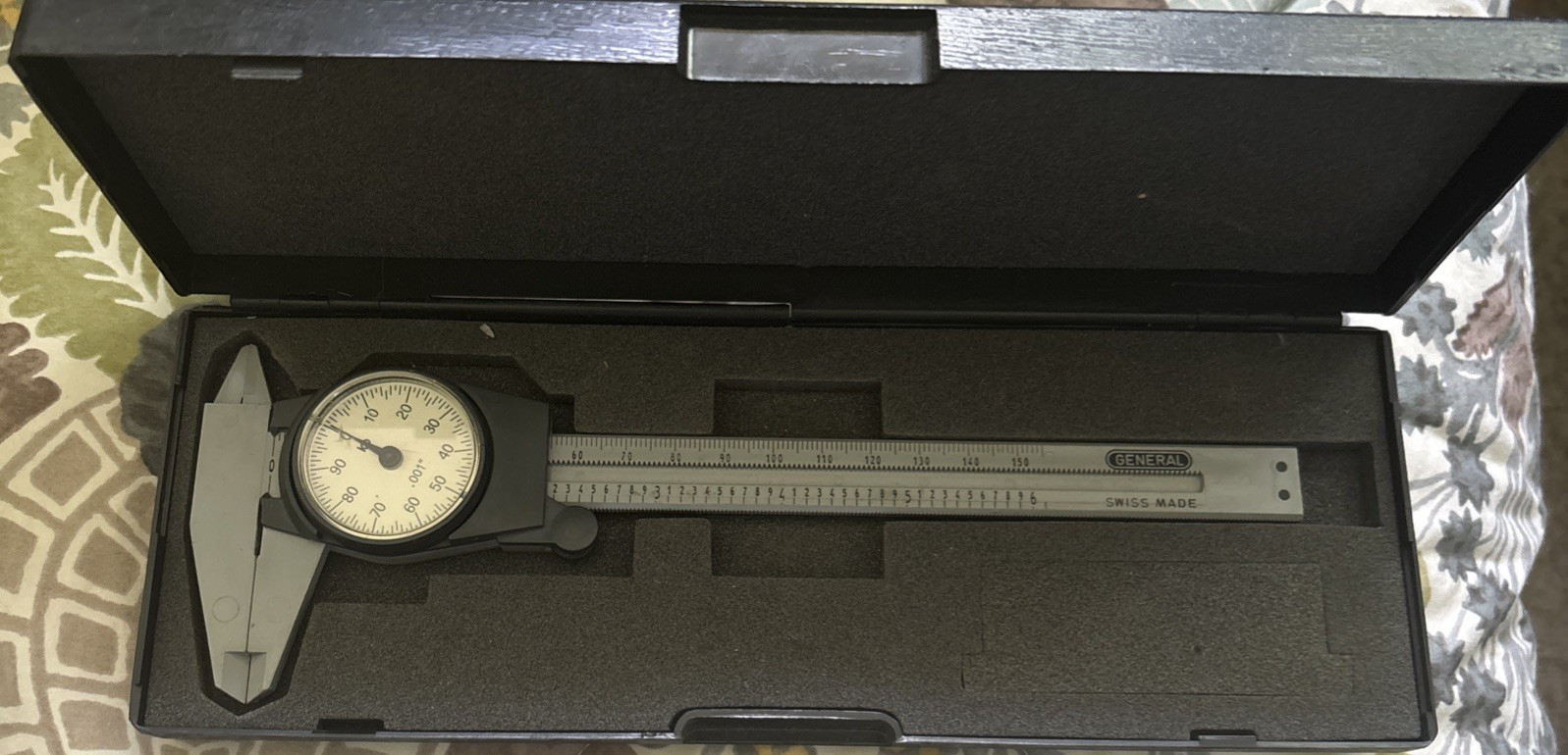 General 410W Plastic,.001” Inch Dial Caliper Swiss Made In Case