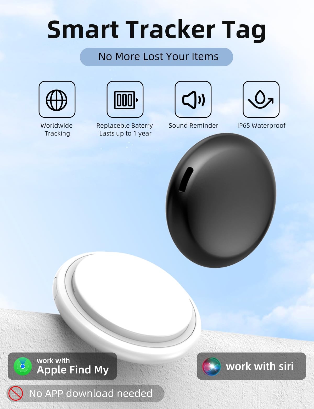 [Apple MFi Certified] Air Tracker Tags-4 Pack, Bluetooth Tracker Smart Tag, W...