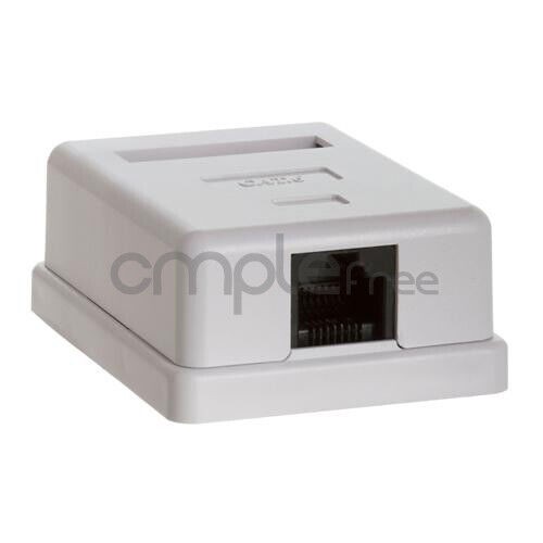 Single Hole Cat 6 Surface Mount Box Keystone Jack Cat6 Jack 1 Port NEW