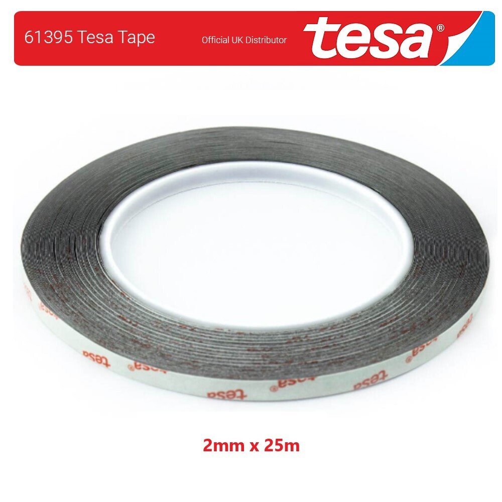 61395 Tesa Tape - Black - 2mm x 25m - UK Official Tesa Supplier - Fast Delivery