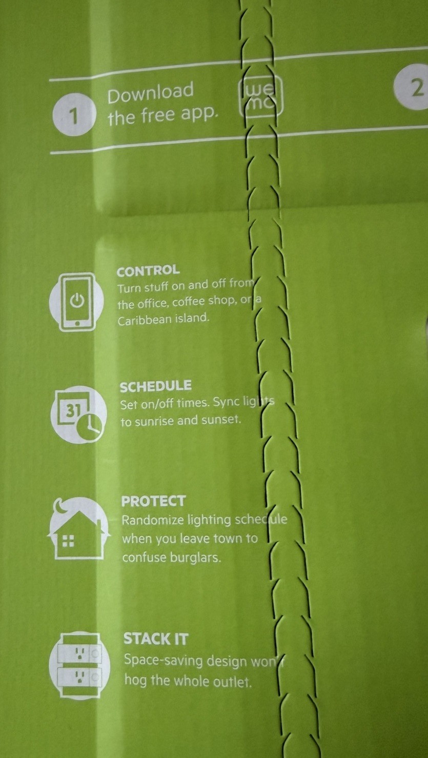 2-Pack Wemo 1068540 Mini Smart Plug Works with Amazon Alexa, Nest & Google