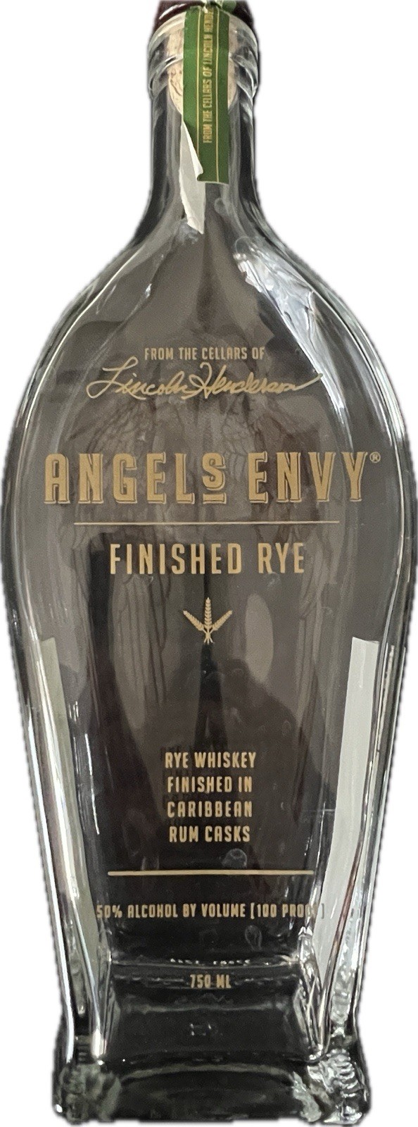 Empty Angel’s Envy Finished Rye Kentucky Whiskey (750ml) Upcycle