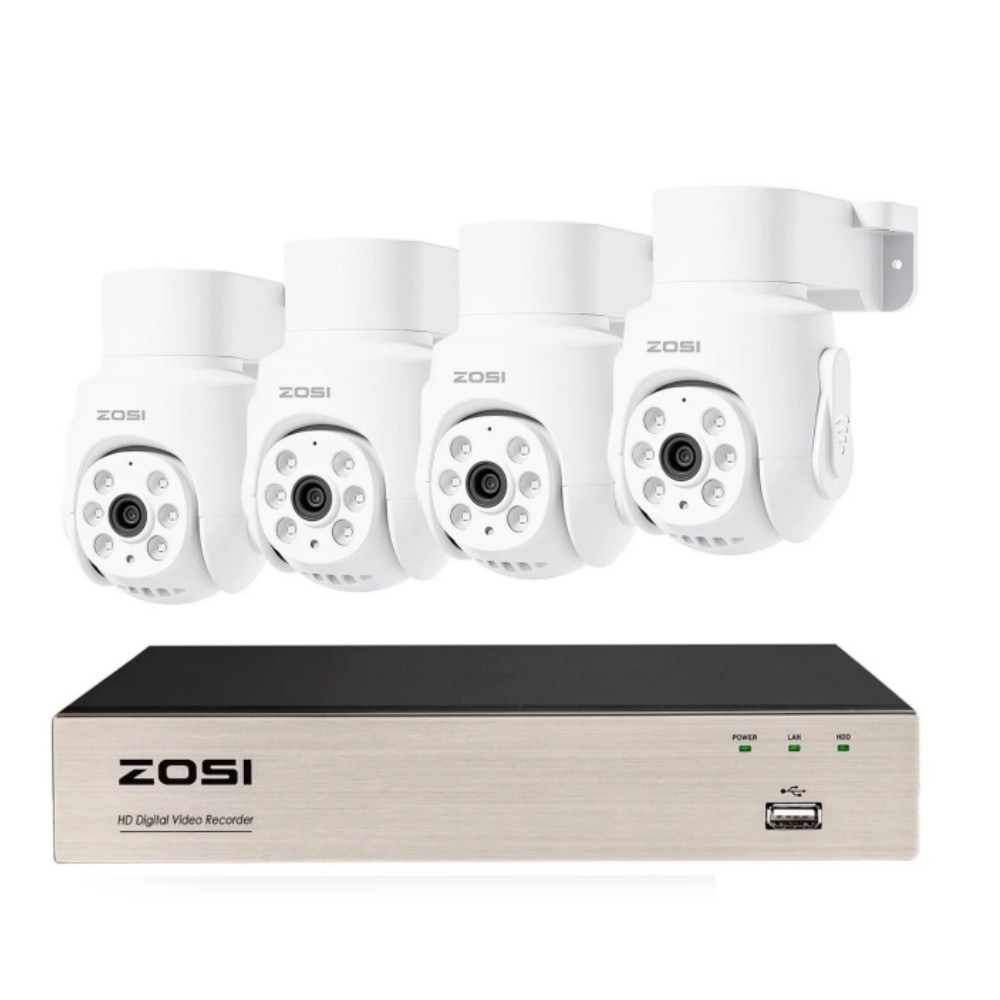 ZOSI 8CH 5MP DVR 1080P Pan/Tilt 360° Security Camera System Detect Night Vision