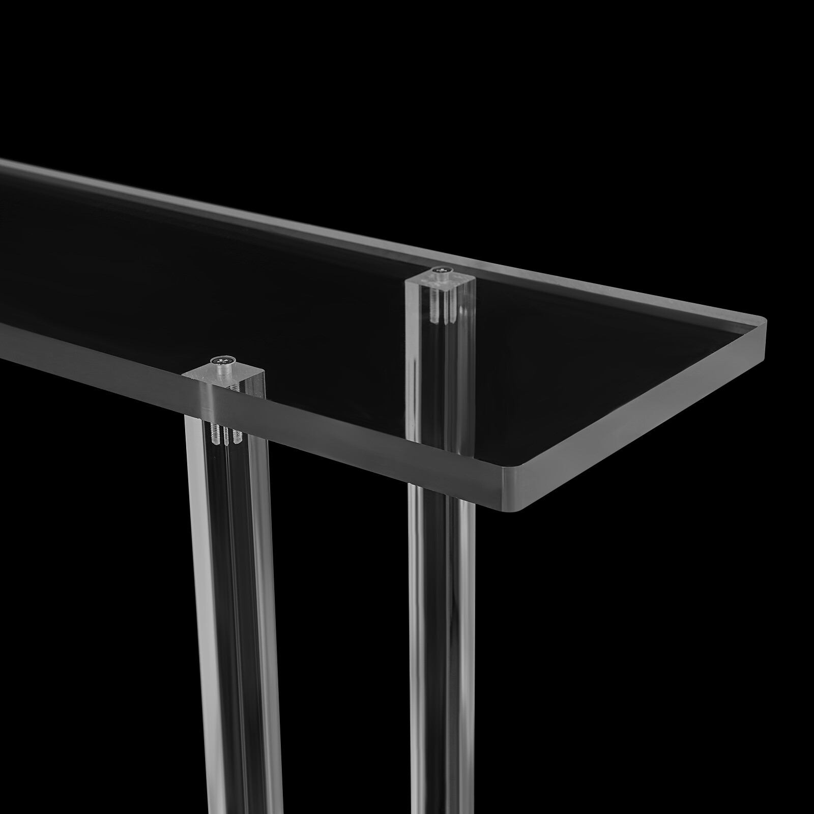 Acrylic Table Clear Entry Table Small Entryway Table W/ Open Shelves 100×80×20cm