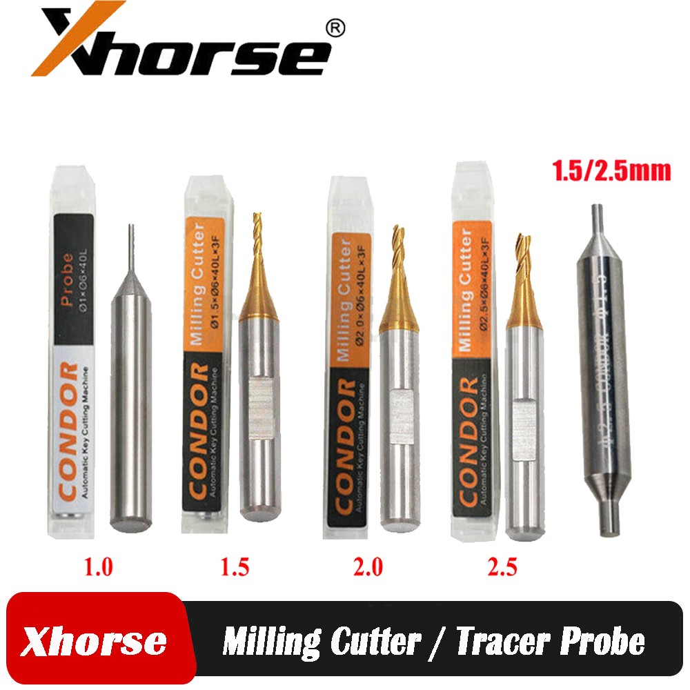 1.0mm 1.5mm 2.0mm 2.5mm Tracer Probe Milling Cutter for Xhorse Dolphin Machine