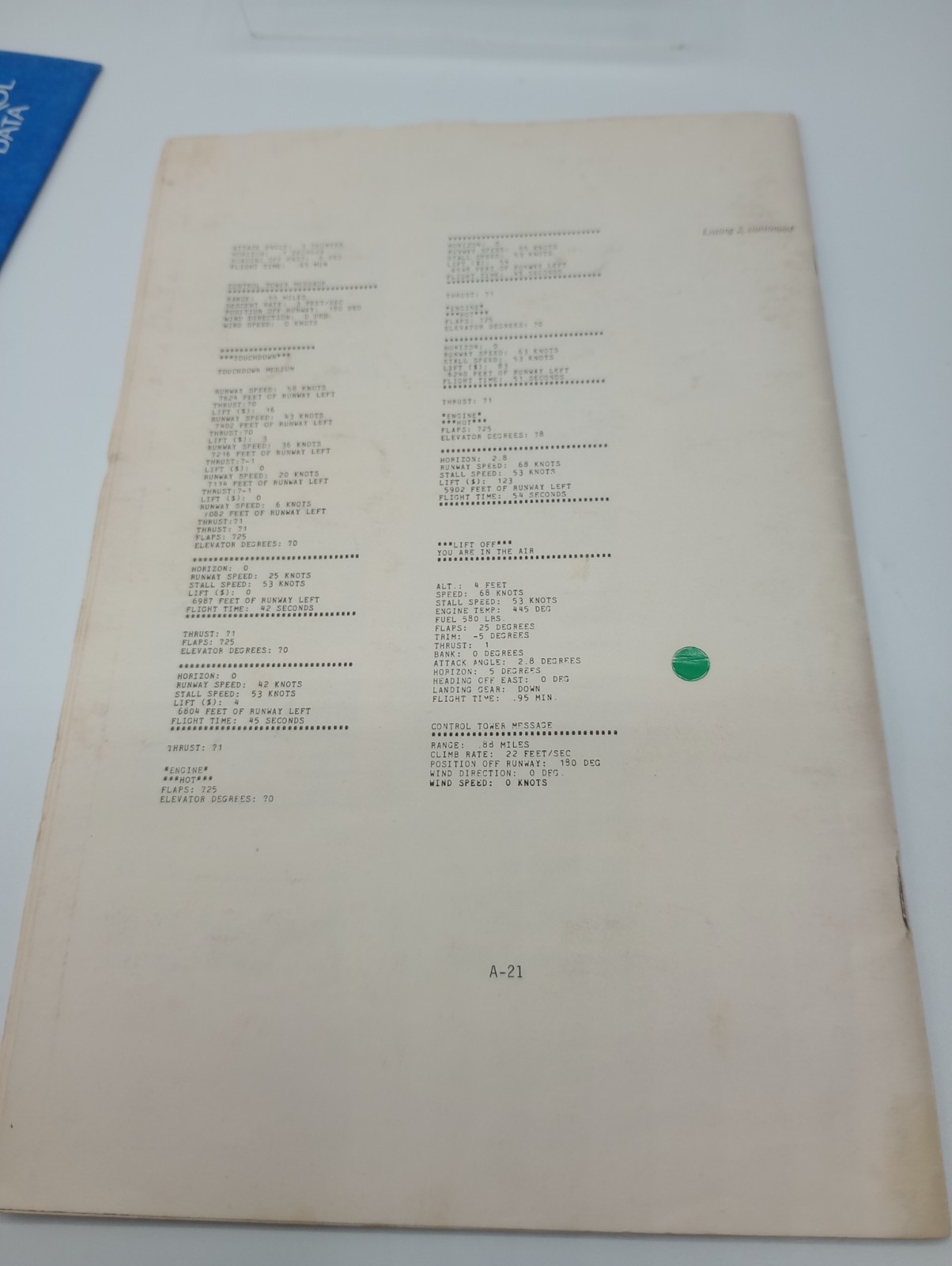 RARE Dynacomp Flight Simulator 2.0 for NorthStar Computers (1979) - NS Basic