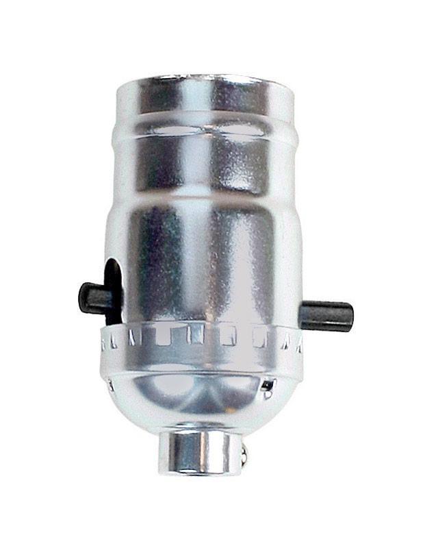 Jandorf 60401 Nickel Metal 600W 250V Medium Base Push Thru Socket