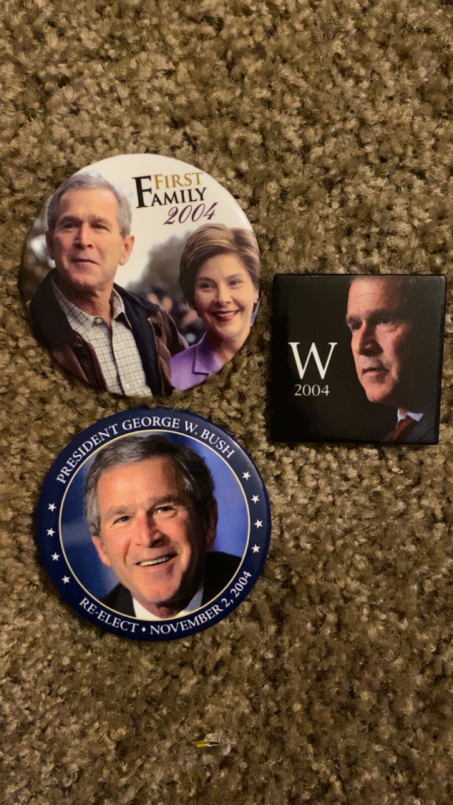Lot Of 3 George Bush Pins 2004 Campaign