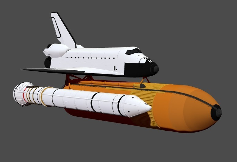 Space Shuttle FILE STL for all 3D printer 2 version platform take_off phase lamp