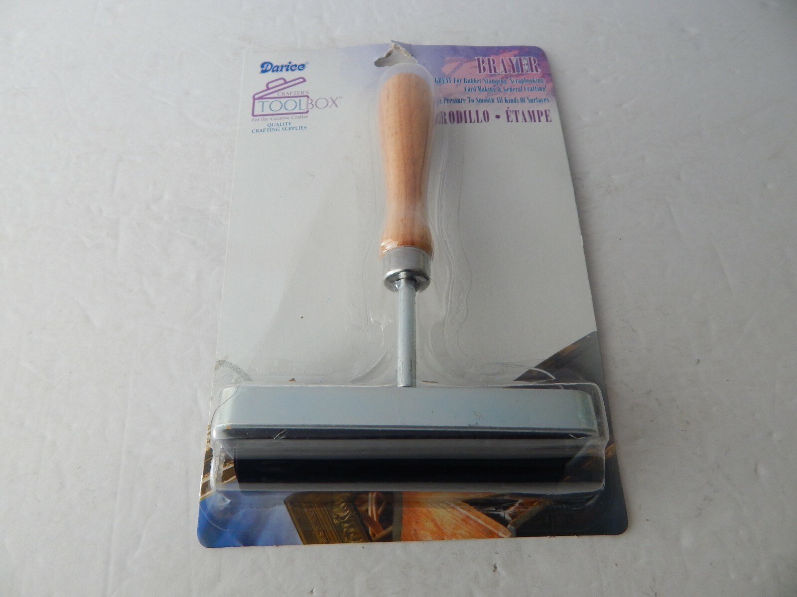 Darice 4 Inch Brayer Roller With Heavy Duty Wood Handle New