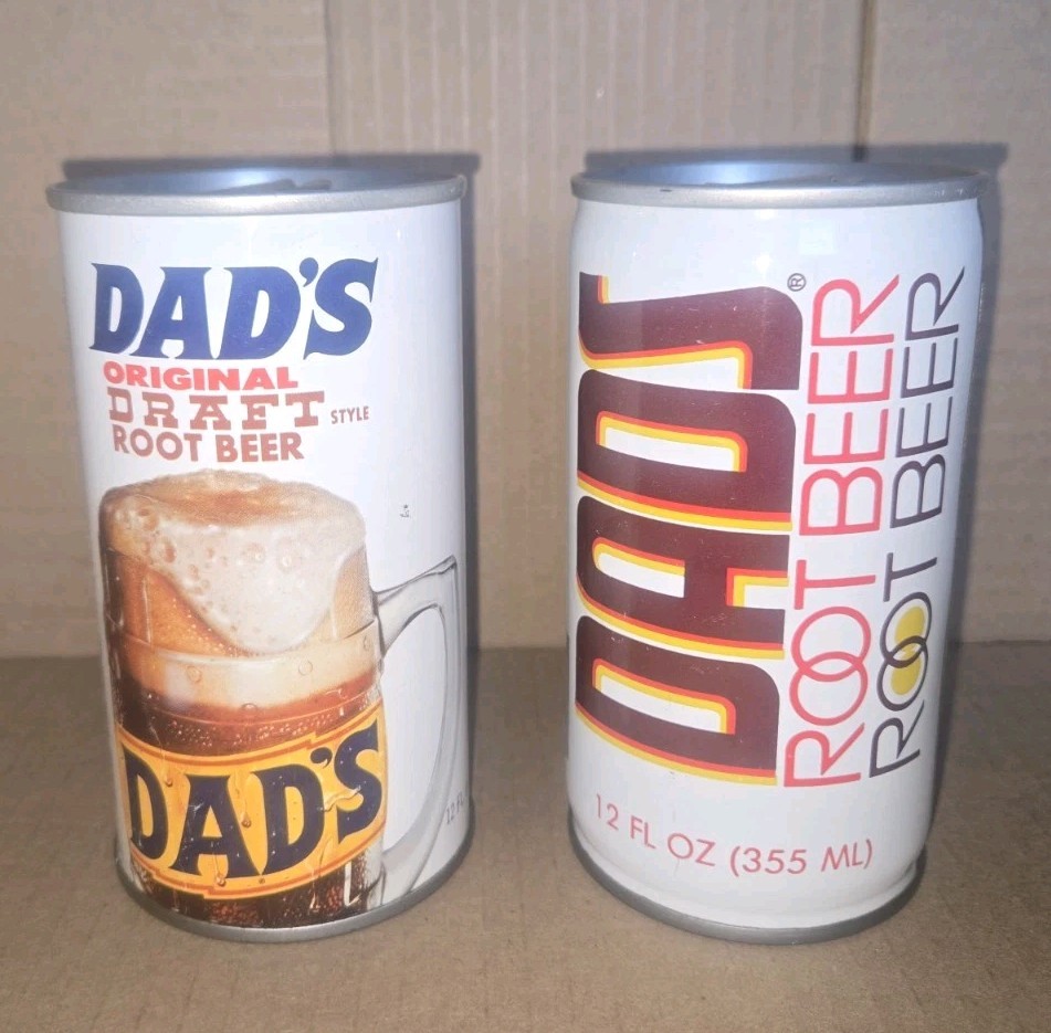 Dad's Root Beer Cans - 2 Different Designs- Vintage 1970s NICE!