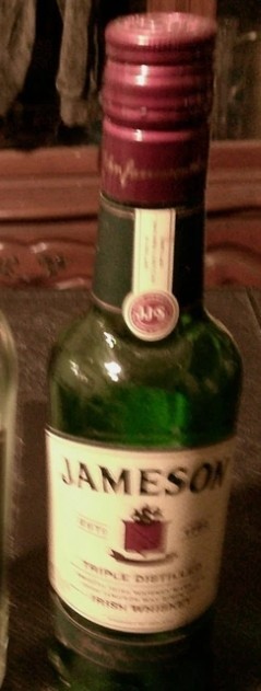 EMPTY-1 JAMESON TRIPLE n 2-EMPTY JAMESON BLACK BARREL 375ML WHISKEY BOTTLES