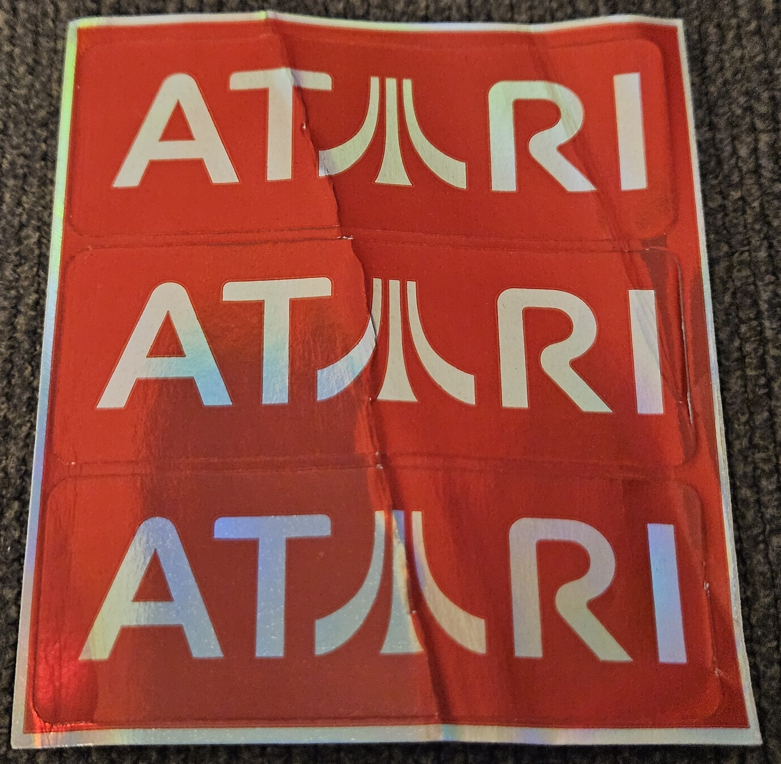 1970s Vintage Reflective 3 Atari Stickers Set Video Game Collectible New RARE!🕹