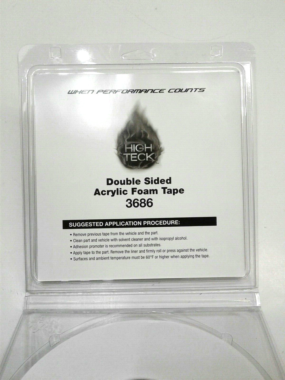 High Teck Products 3686 Double Sided Acrylic Foam Tape 1/4" x 20 Yds x 0.045"