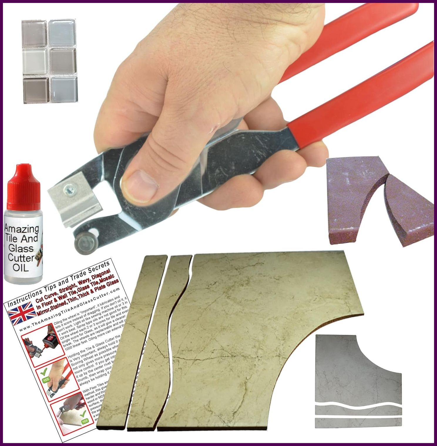 Cortador de Ceramica baldosas Vidrio Herramienta Profesional Calidad Mosaicos