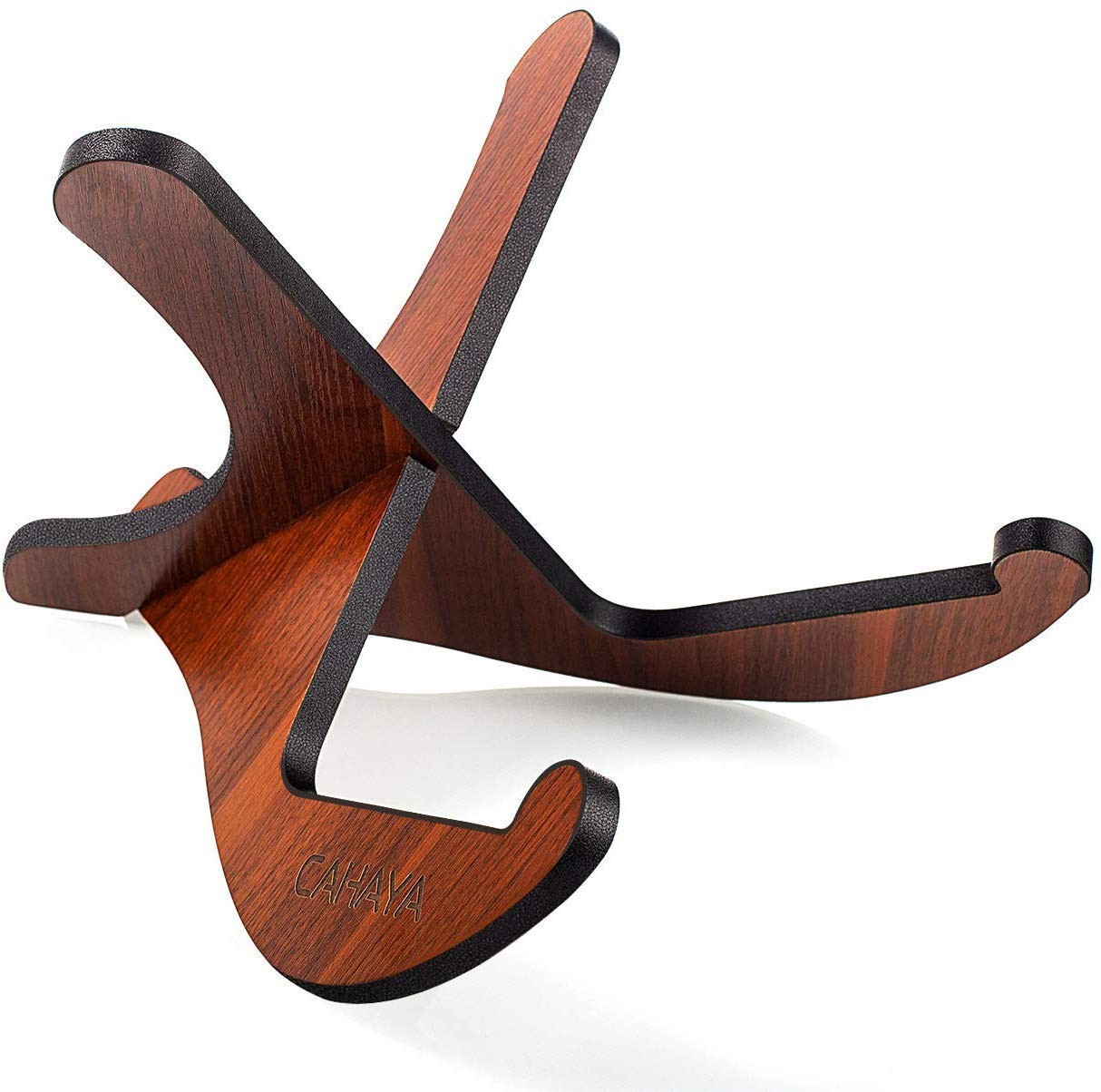 CAHAYA Guitar Stand Wooden Floor Thicken Plywood X-Frame Style Portable String