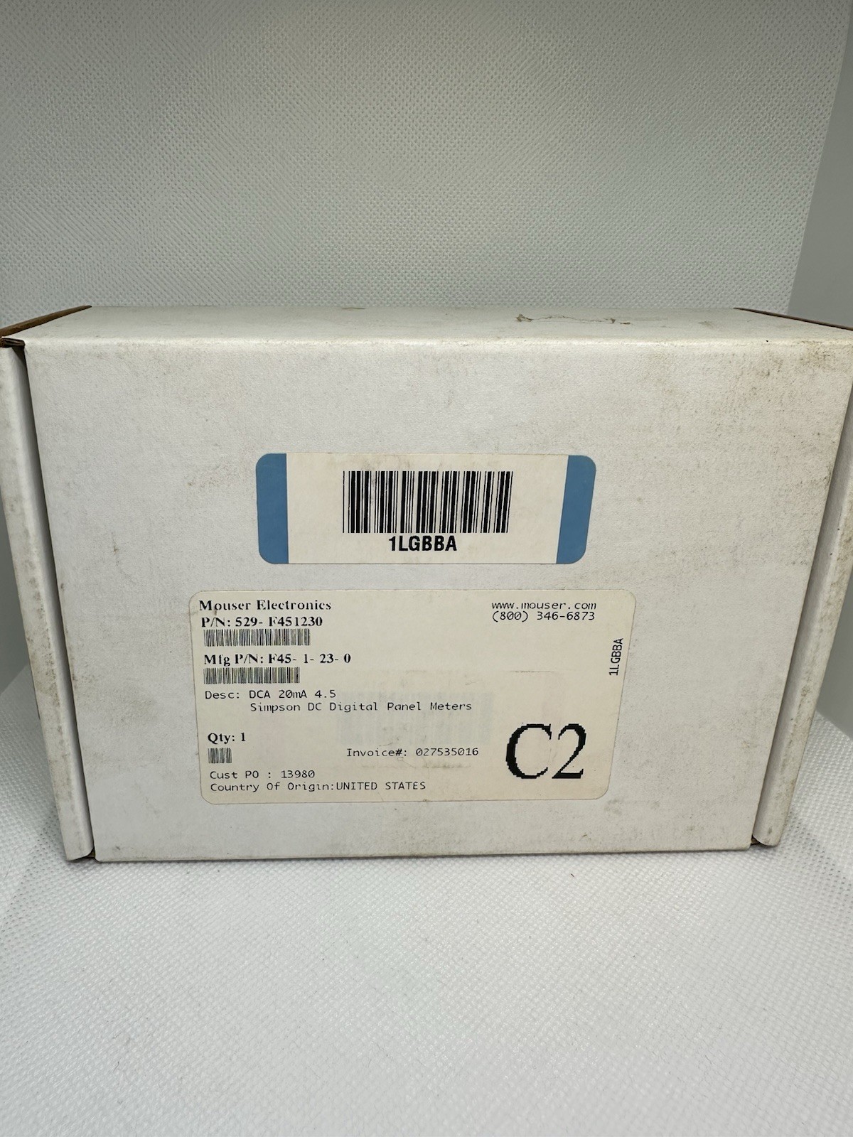 Mouser Electronics 529-F451230 Digital Panel Meter NEW